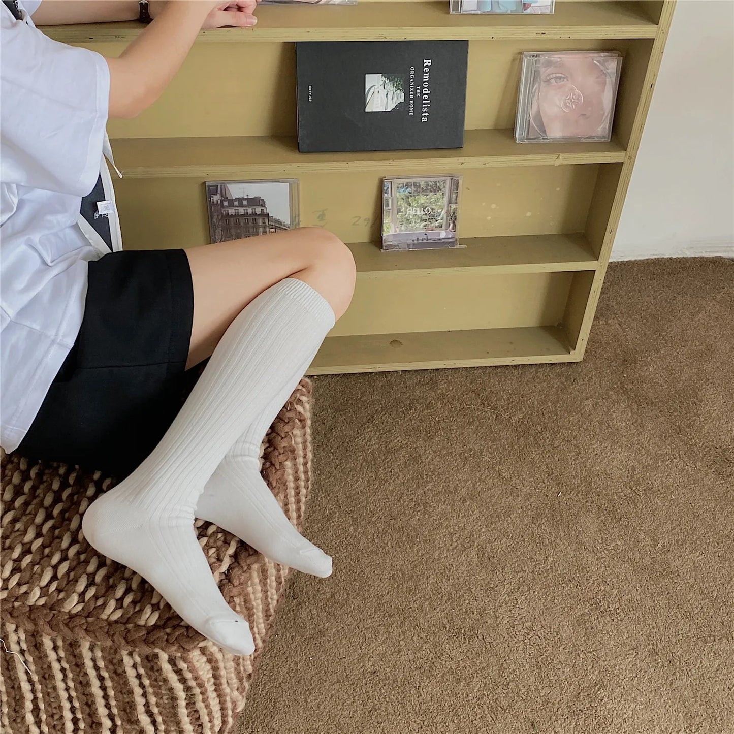 Knitting Cotton Long Socks Women Stockings Autumn Winter Warm Thigh High Stockings Ladies Girls Fashion Solid Knee Socks Women Peaceful Pleasures Health and Wellness