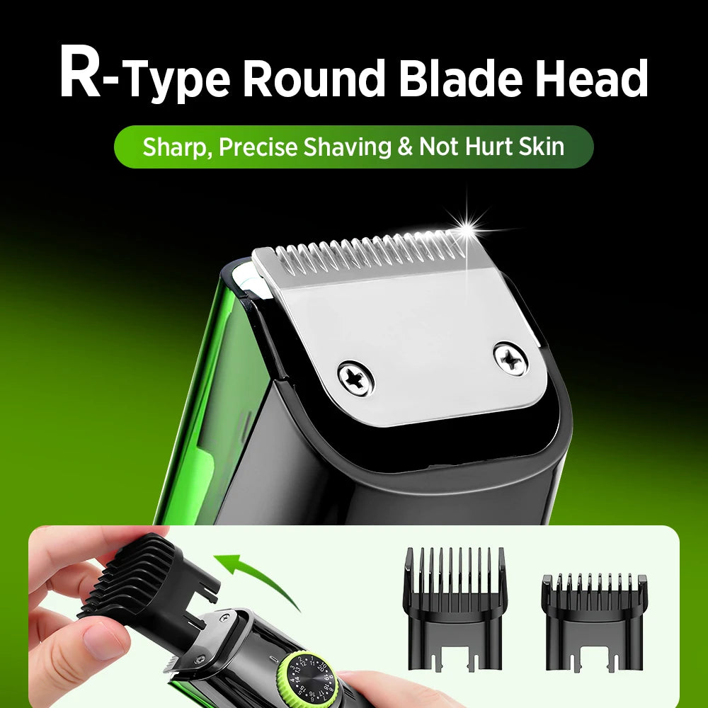 Cordless Hair Clippers for Men Beard Trimming R-Blade Fast Charging Hair Cutting Machine Rechargeable 1-20mm Adjustable Length Peaceful Pleasures Health and Wellness
