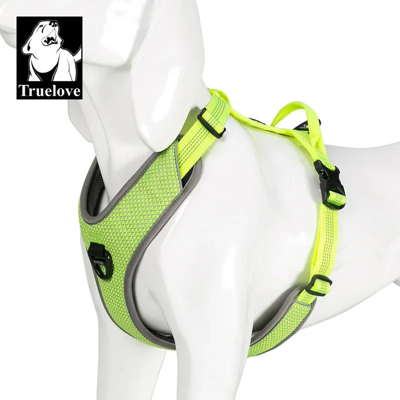 Truelove Dog Harness Reflective No Pull Small Medium Large Vest Quick Adjustbale Matching Leash Collar Training Running TLH6071 Peaceful Pleasures Health and Wellness Green XL-Chest 81-107in Russian Federation