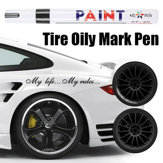 Color Waterproof Cars Wheel Tire Oily Mark Pen Auto Rubber Tyre Paint Pen Cd Metal Permanent Paint Marker Graffiti Touch Up Peaceful Pleasures Health and Wellness
