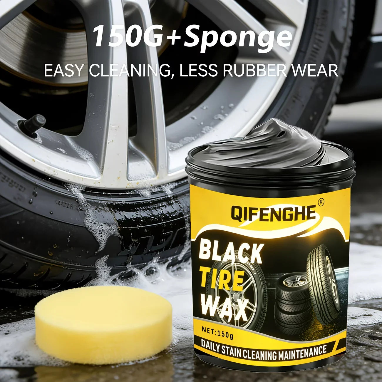 Black Tire Wax – Car Tire Polish, Cleaner & Long-Lasting Shine