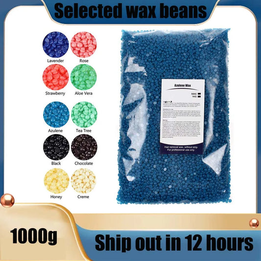 1000g Depilatory Wax Beans Hot Film Painless Waxing Beads Hard Wax Beans Heating Wax Machine Bikini Face Legs Body Hair Removal Peaceful Pleasures Health and Wellness