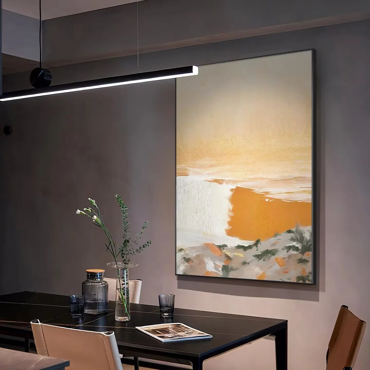 Nordic Abstract Oil Painting On Canvas Pure Handmade Wall Art Picture For Home Decor Haning Poster Mural For Living Room Bedroom Peaceful Pleasures Health and Wellness