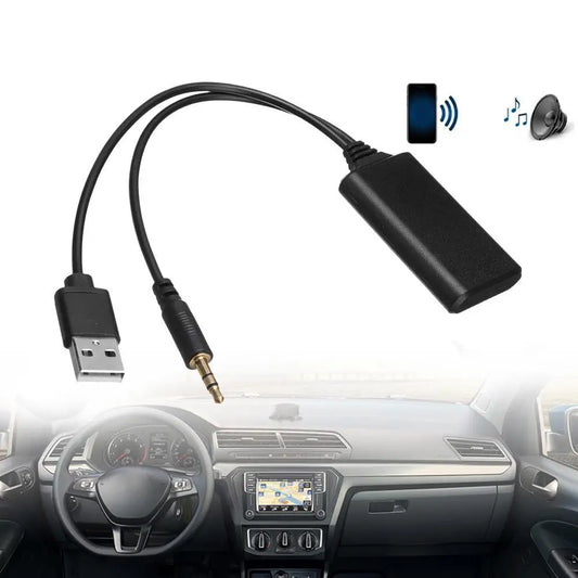 Universal Car 12V bluetooth Module Adapter Wireless Radio Stereo AUX-IN Aux Cable Adapter USB 3.5MM Jack Plug Peaceful Pleasures Health and Wellness