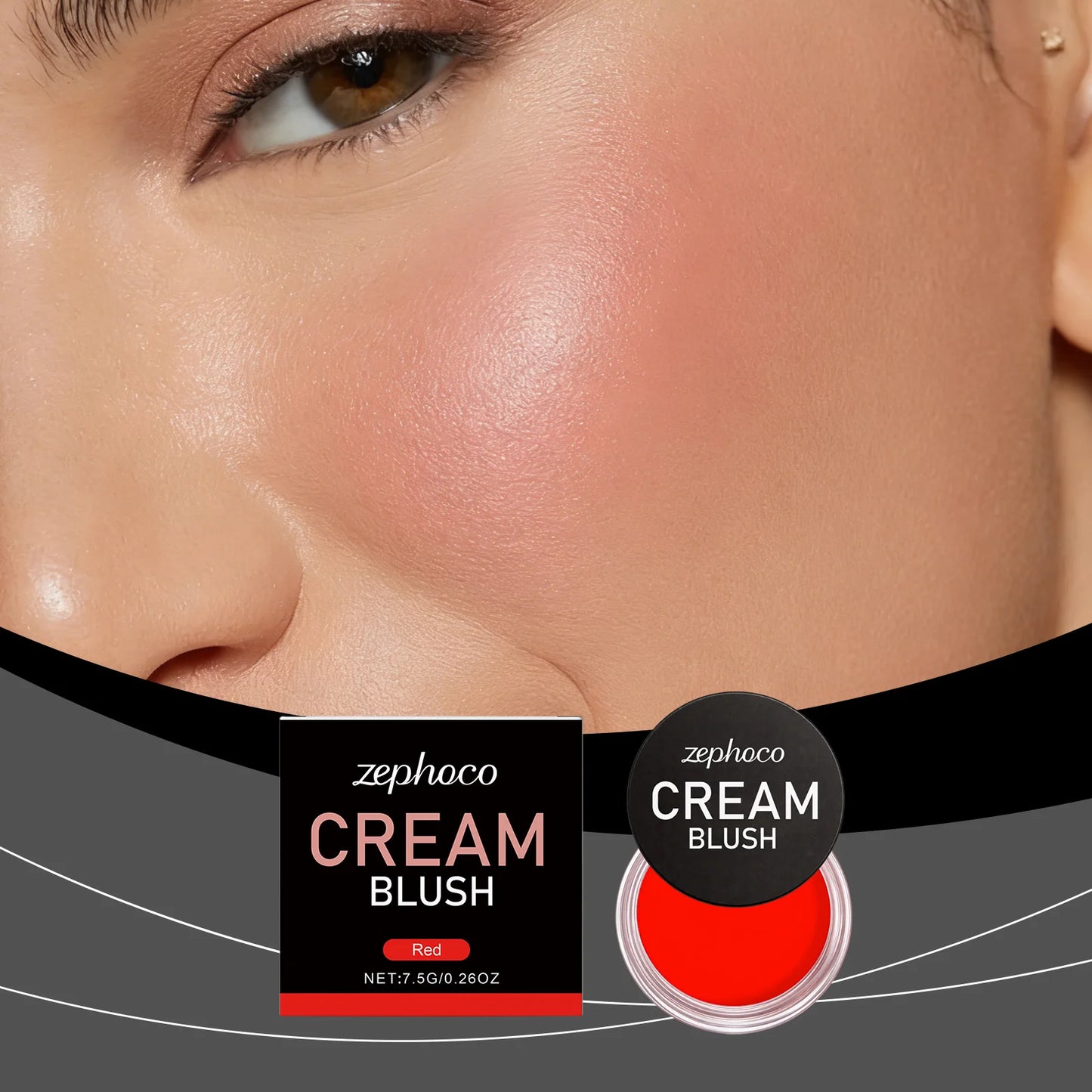 Zephoco Red Silky Moisturizing Blush | Hydrating Natural Contour