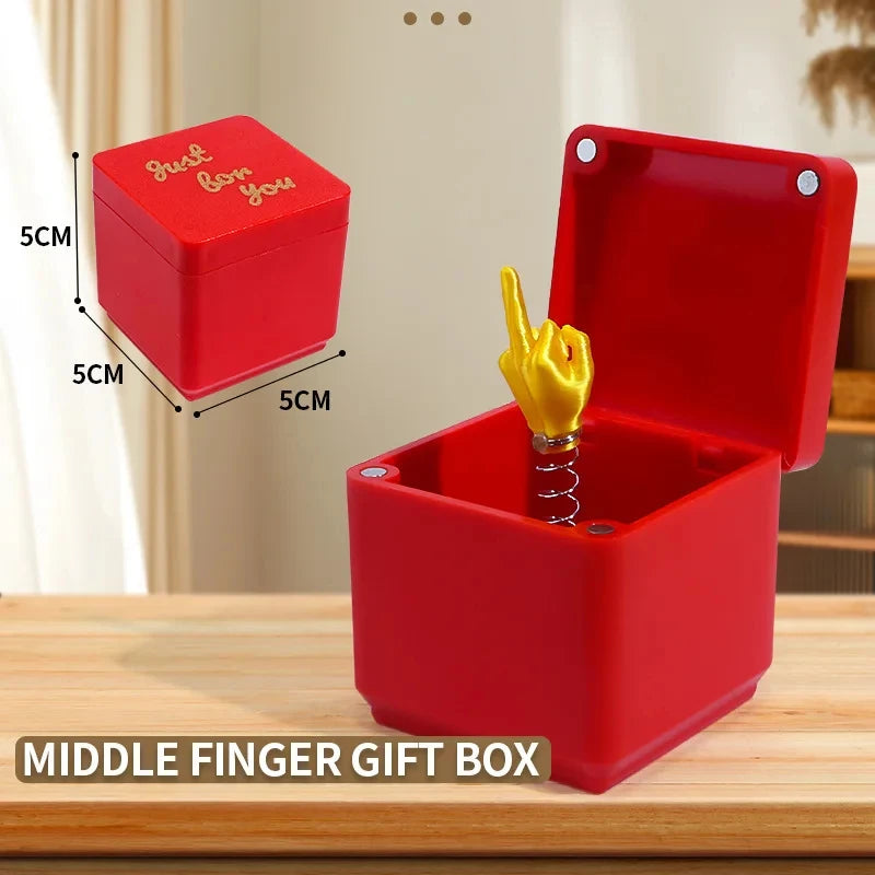 Funny Middle Finger Prank Gift Box – Novelty Desk Decor