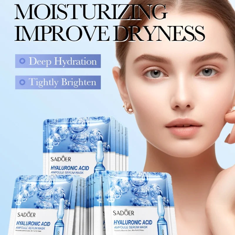 10-Pack Hyaluronic Acid Ampoule Essence Face Masks
