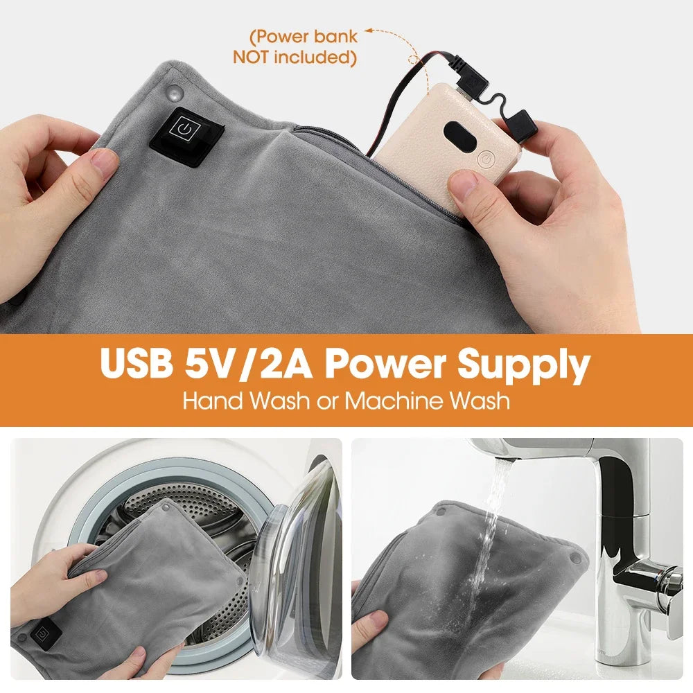 AFDEAL USB Electric Hand Warmer Bag – 3 Heat Levels, Graphene