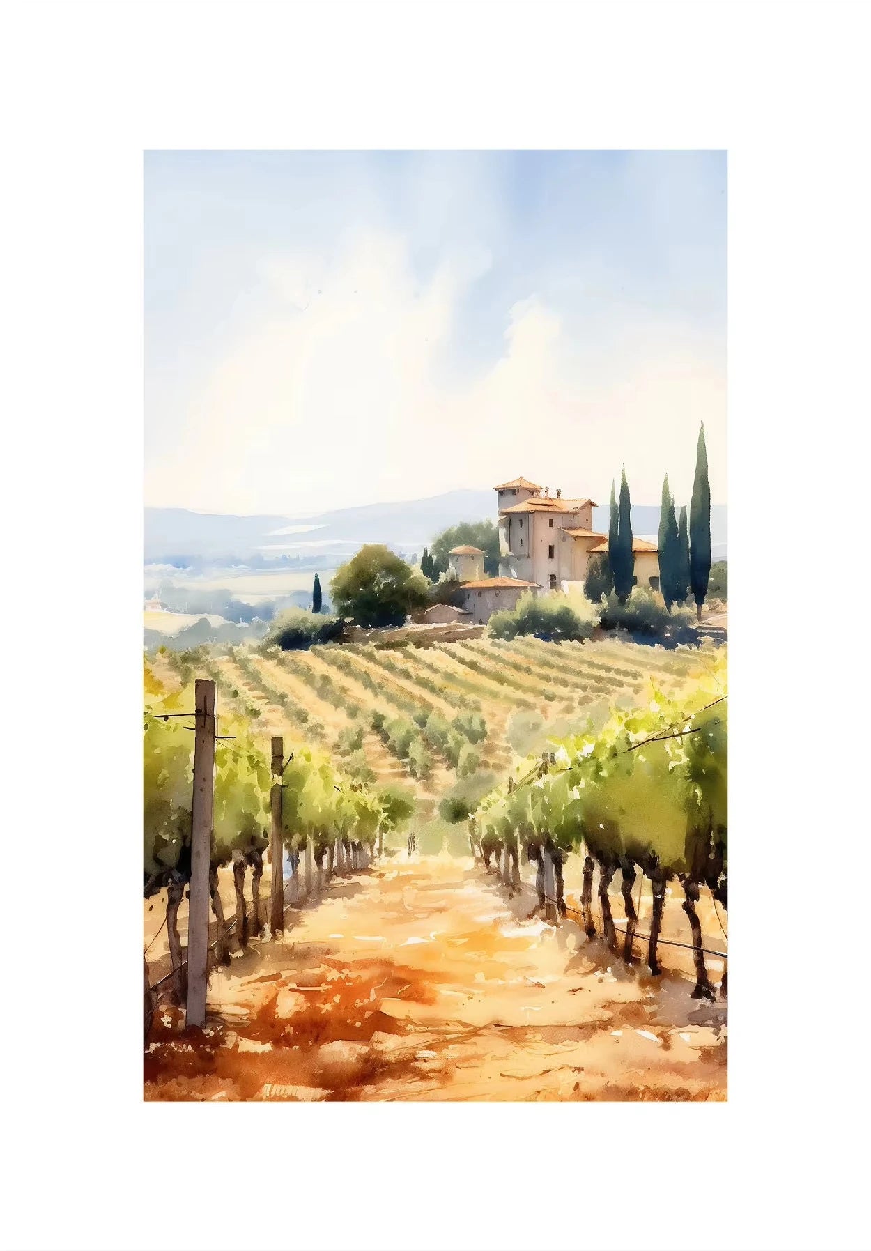 Watercolor World Scenery Canvas Print | Frameless Wall Art Canvas Wall Print Peaceful Pleasures Health and Wellness 8 30x40cm Unframed