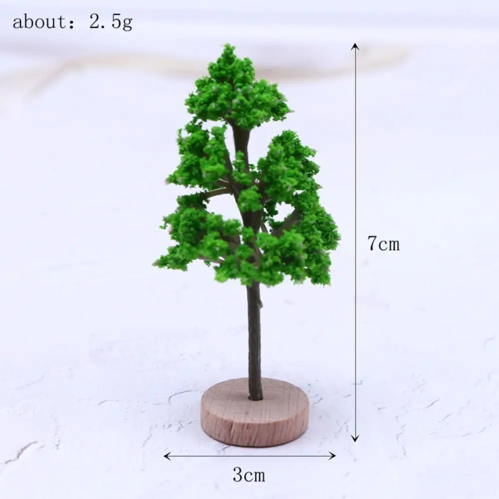 Miniature Model Trees Dollhouse Moss Rock Wooden Base DIY Diorama
