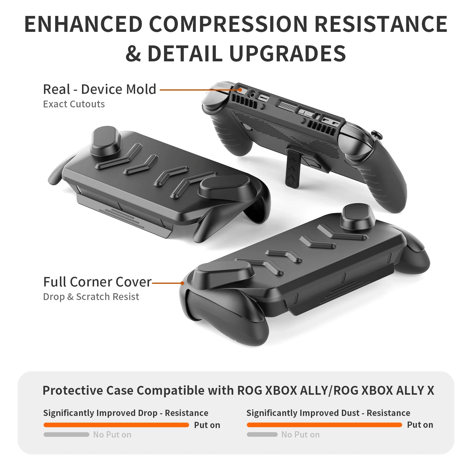 TPU+ABS Case Ergonomic Handle Grip Cover Anti-Drop Handheld Game Console Case Anti-Slip Host Shell For Rog Xbox Ally X Case Peaceful Pleasures Health and Wellness