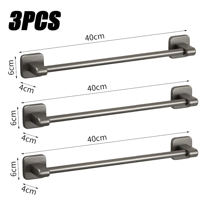 No-Drill Stainless Steel Towel Rack & Bathroom Shelf Organizer
