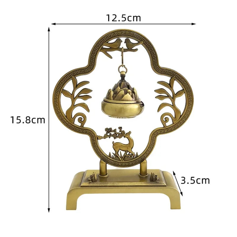 Lotus Flower Incense Burner Retro Hollow Out Zinc Alloy Hanging Lotus Burners Blessing Nasturtium Holder Home Office Decor Peaceful Pleasures Health and Wellness