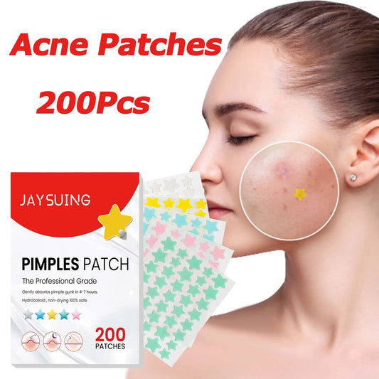 200-Pack Star Hydrocolloid Acne Patches – Fade Pimple Marks Hydrocolloid Acne Patch Oasis Select 200Pcs