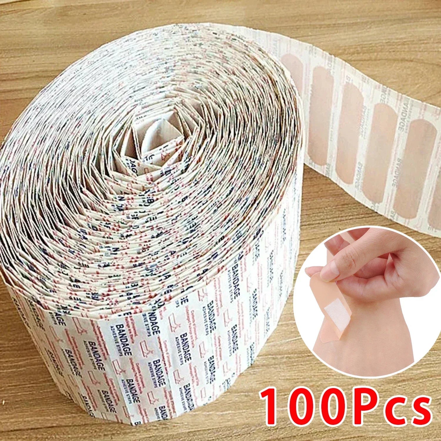 50/100Pcs Waterproof Breathable Cushion Adhesive Plaster Wound Hemostasis Sticker Band First Aid Medical Gauze Bandage band,aids Peaceful Pleasures Health and Wellness 100pcs