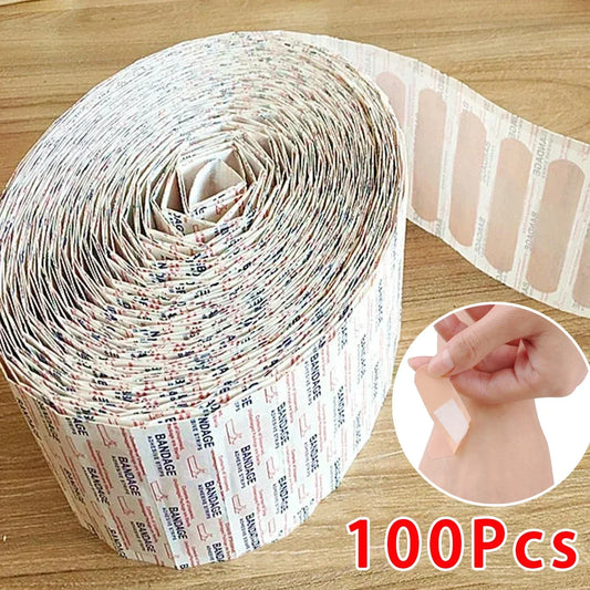 50/100Pcs Waterproof Breathable Cushion Adhesive Plaster Wound Hemostasis Sticker Band First Aid Medical Gauze Bandage band,aids Peaceful Pleasures Health and Wellness 100pcs