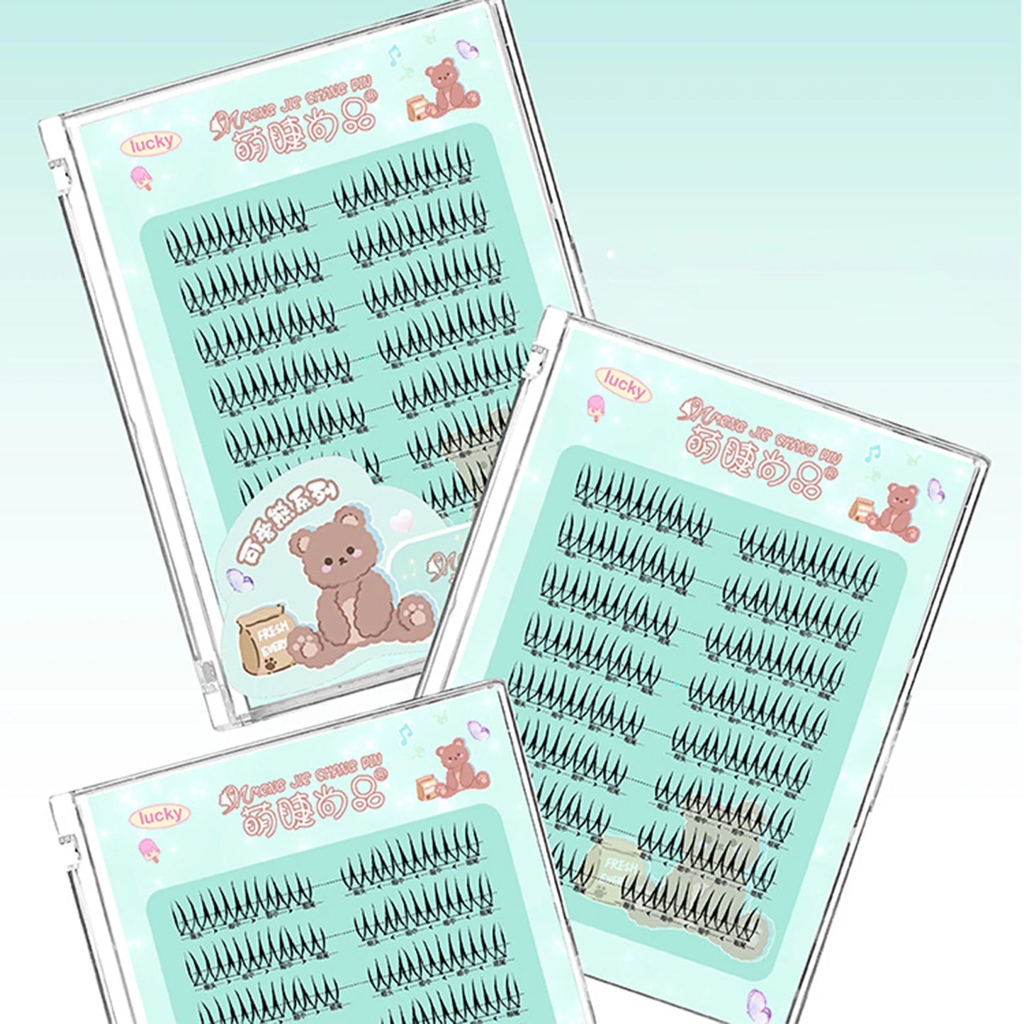 8-Row 3D Cluster False Eyelashes | Korean C-Curl Lash Set