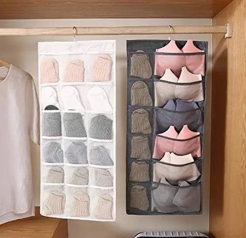 Dual-Sided Hanging Closet Organizer – 30 Mesh Pockets, Rotating Hook Peaceful Pleasures Health and Wellness