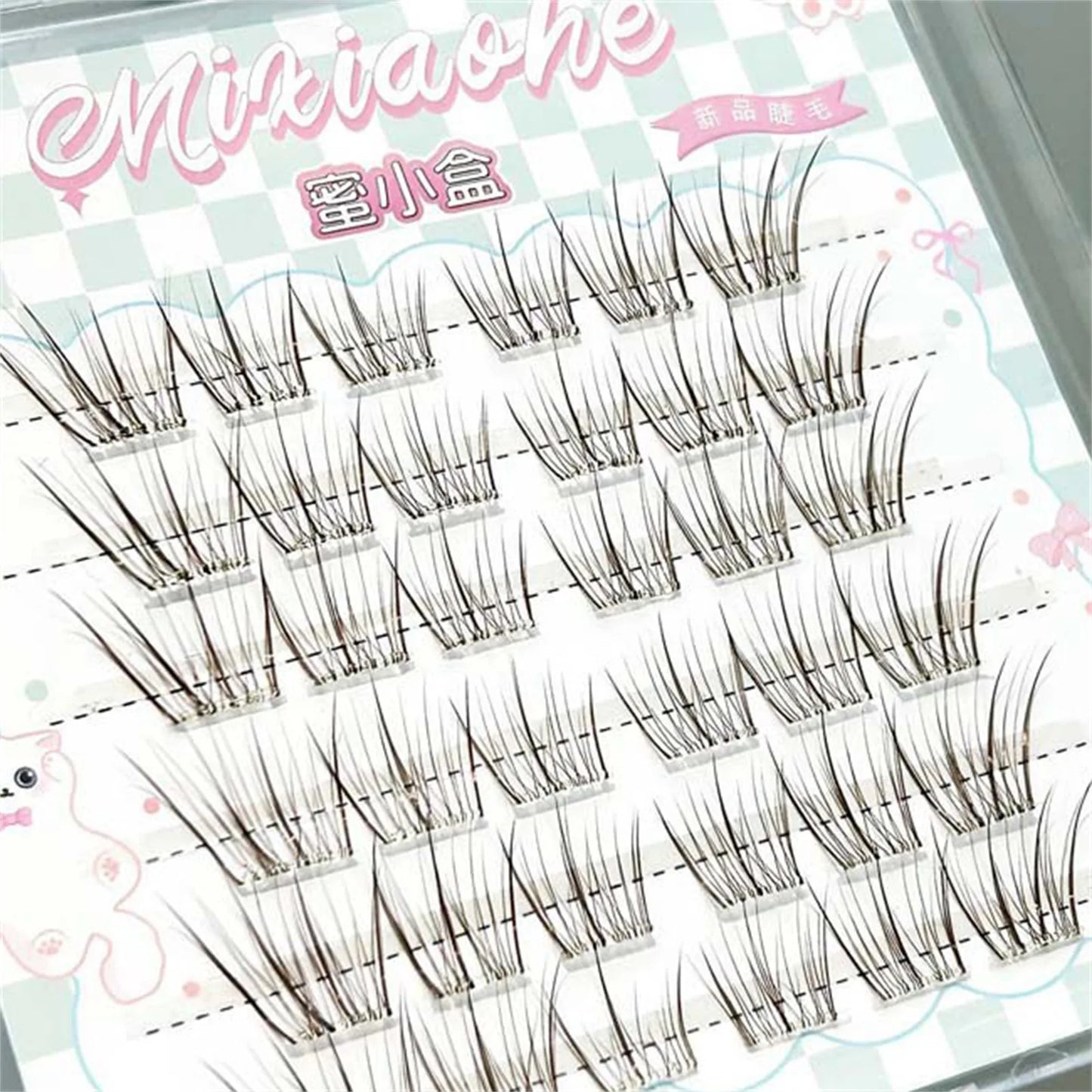 Glue-Free Cluster False Lashes – Soft Natural Manga Style 10–12mm
