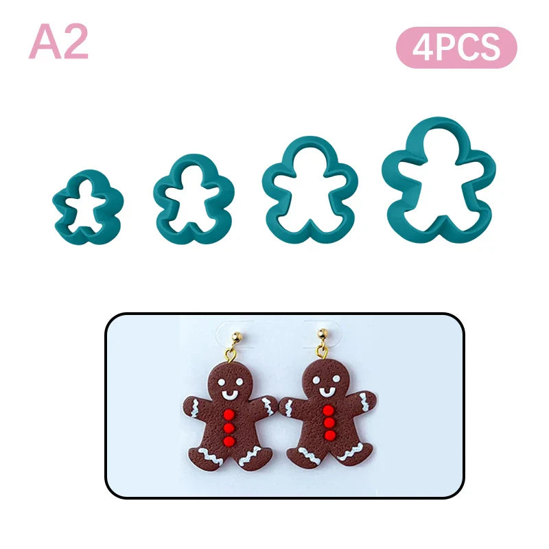 Christmas Tree & Wreath Polymer Clay Cutters – 4pc DIY Set