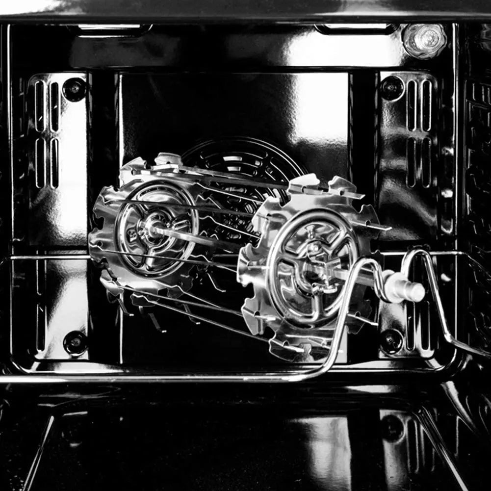 A36T-BBQ Steel Metal Roaster Rotisserie Skewers Needle Cage Oven Kebab Maker Grill Peaceful Pleasures Health and Wellness