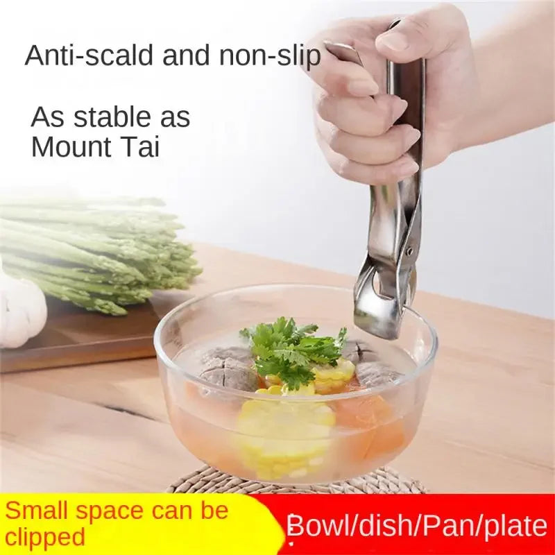 Kitchen Anti Scald Plate Bowl Dish Pot Holder Holder Stainless Steel Clamp Anti-hot Clip Lifter Kitchen Oven Accessories Tool Peaceful Pleasures Health and Wellness