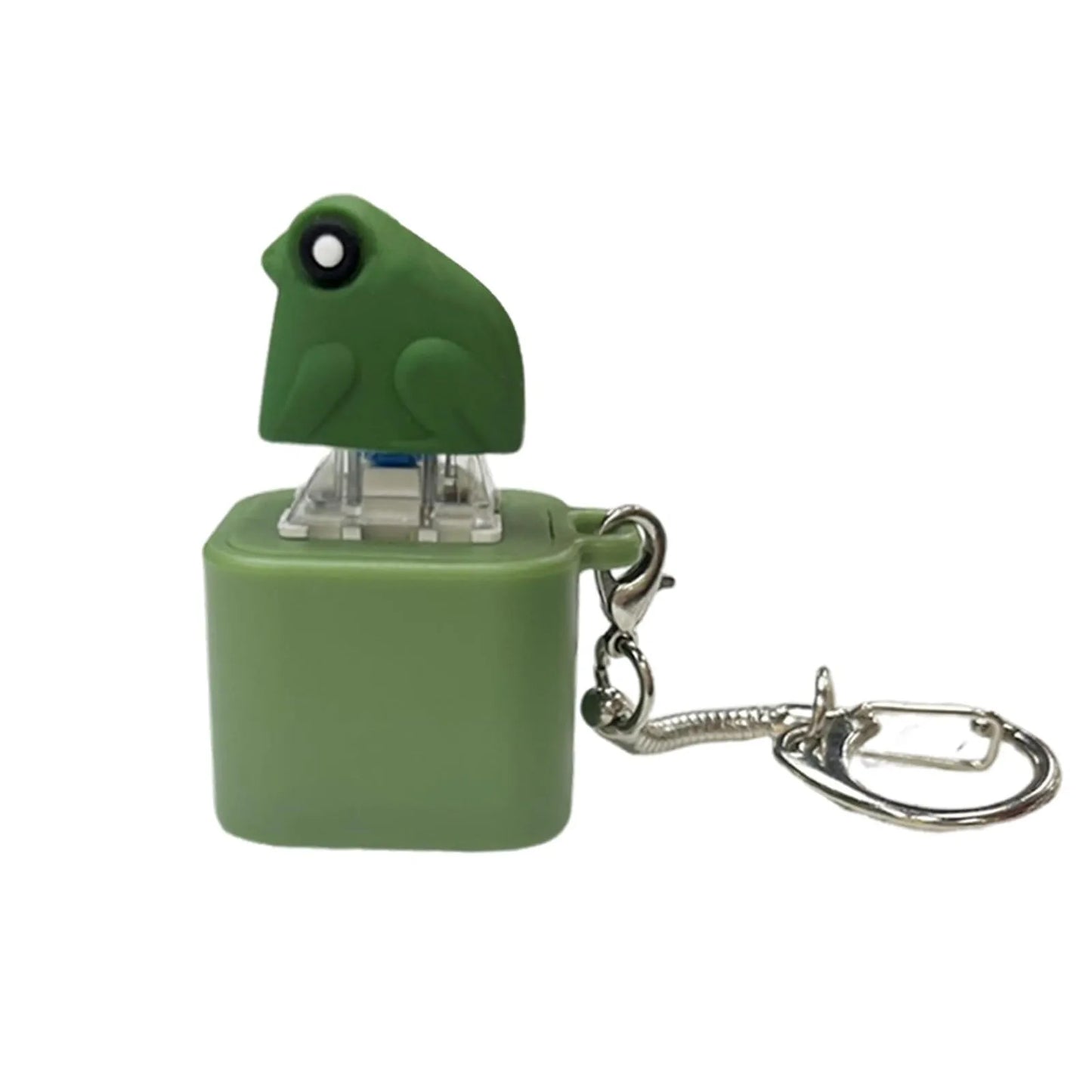 Funny Croaking Frog Keychain Rechargeable Frog Keyboard Fidget Clicker Frog Sound Keychain with LED Light for Stress Relief Gift Peaceful Pleasures Health and Wellness as shown One Size