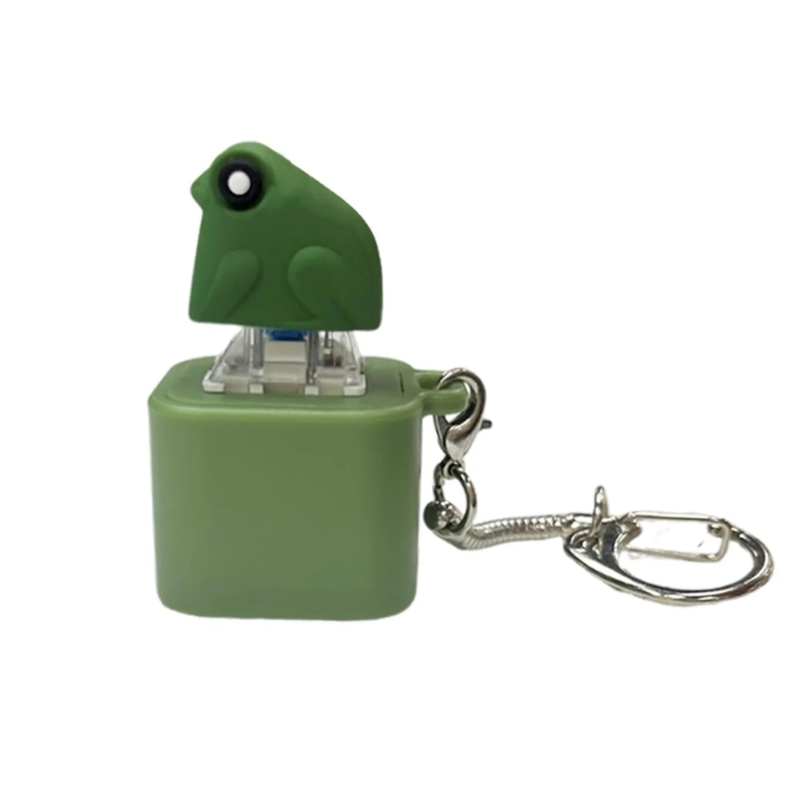 Funny Croaking Frog Keychain Rechargeable Frog Keyboard Fidget Clicker Frog Sound Keychain with LED Light for Stress Relief Gift Peaceful Pleasures Health and Wellness as shown One Size