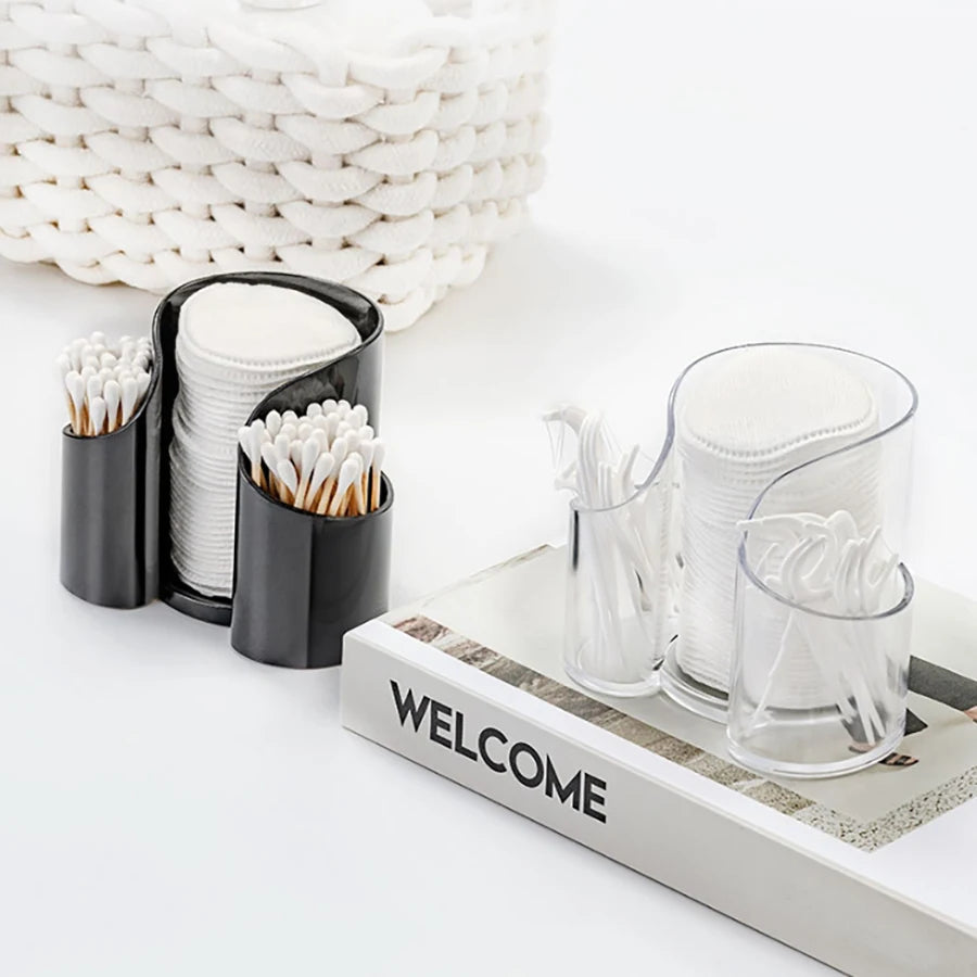 Clear Qtip Holder & Cotton Swab Organizer – Transparent Bathroom Storage Container for Makeup Accessories