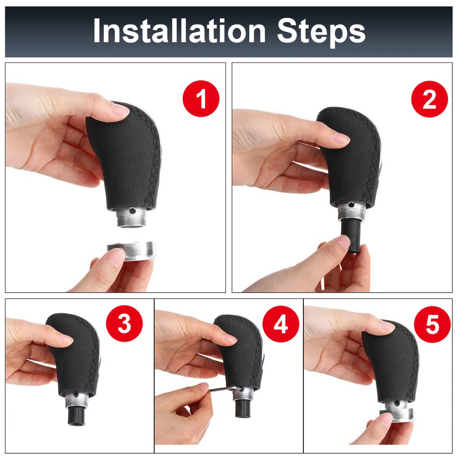 5/6 Speed Gear Shift Knob Manual Transmission Universal Car PU Leather Extended Gear Shifter Gear Head Gear Stick Shift Knob Peaceful Pleasures Health and Wellness