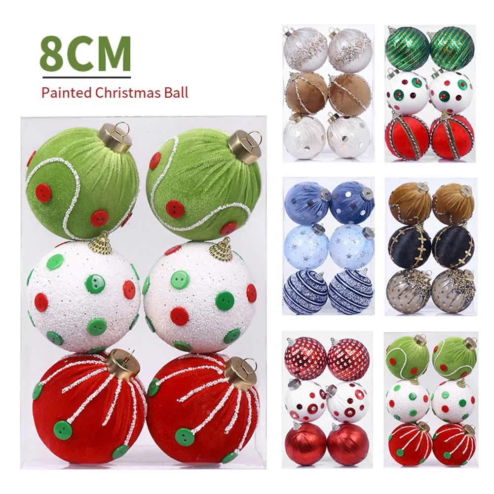 Blue Christmas Ball Ornament Set of 6 | Easy Hang Foam Décor