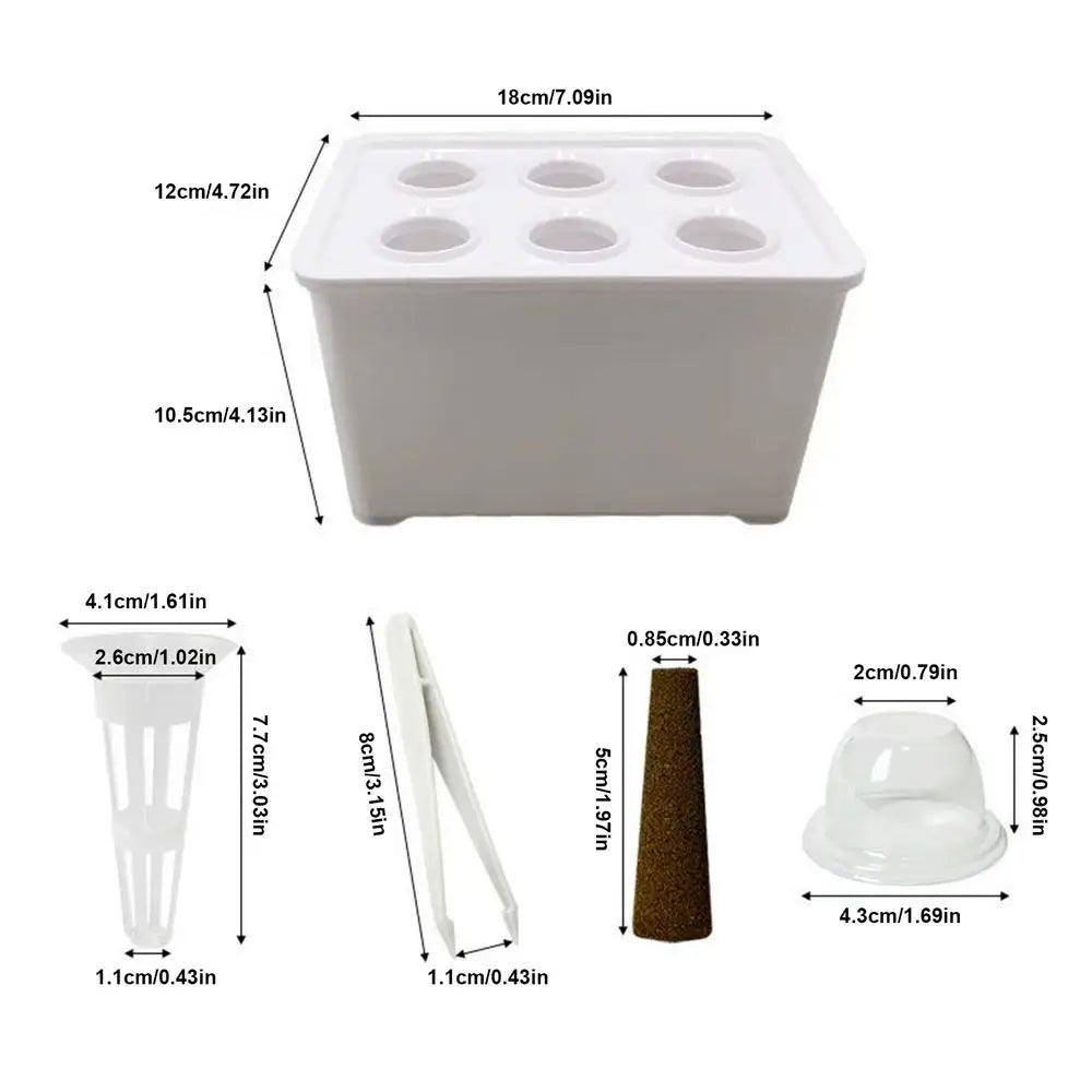 Indoor Hydroponic Planting Kit Complete Seedling Box for Growing Lettuce, Flowers on Balcony, in Apartments & Hotels Peaceful Pleasures Health and Wellness White