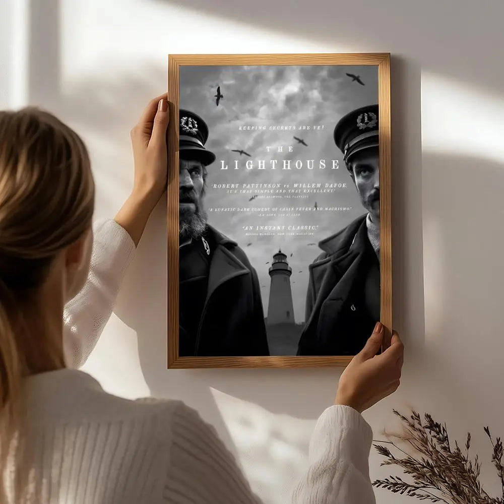 Movie T-The Lighthouse Poster HD Self Adhesive Waterproof Wall Art Ideal for Home Office Dorm Bedroom Great Gift Peaceful Pleasures Health and Wellness White1 15X20cmNoframe