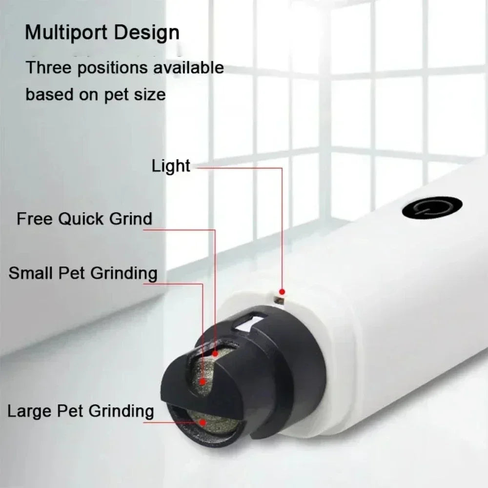 Electric Pet Nail Grinder – Quiet USB Rechargeable Dog & Cat Trimmer