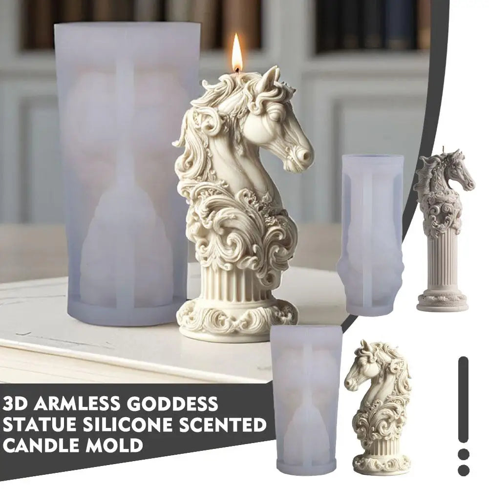 3D Horse Silicone Candle Mold – DIY Cylinder Craft Mold