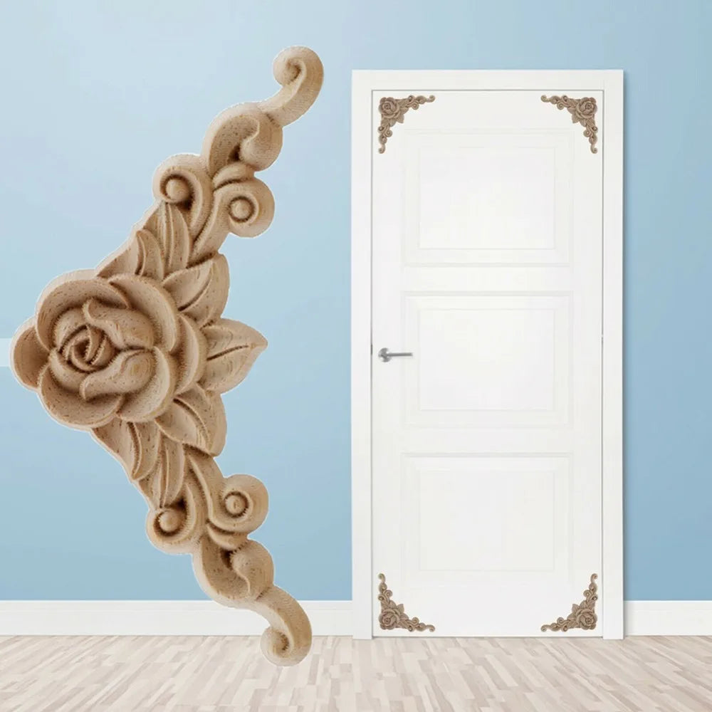 Wooden Corner Appliqué Mouldings Set of 4 | Furniture Decor