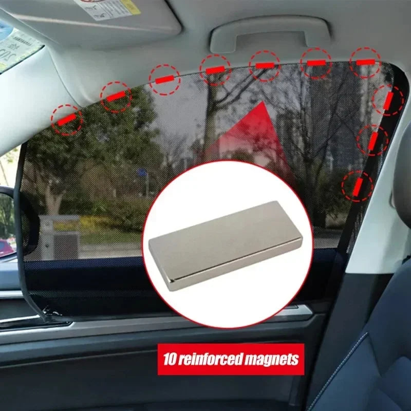 Car 5D Magnetic Mesh Sunshade Heat Insulation Strong Magnetic Adsorption Type Sunscreen Covers Car Side Window Blackout Curtains Peaceful Pleasures Health and Wellness