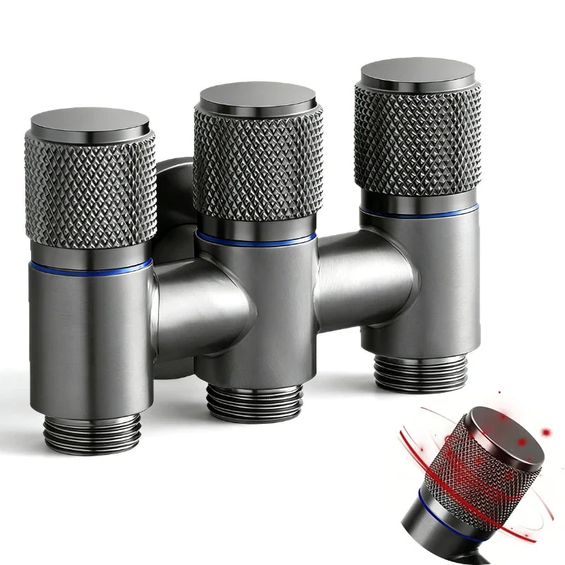 All Copper 1-to-3 Way Bathroom Faucet Valve Fitting