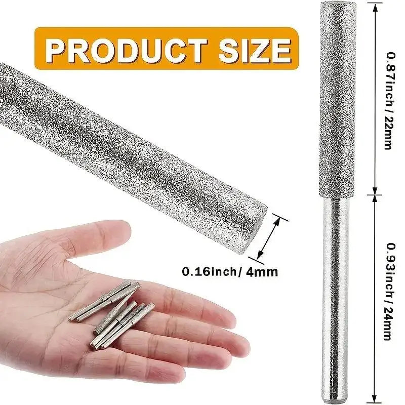 Diamond Chainsaw Chain File Sharpener 4/4.8/5.5mm Bur Set