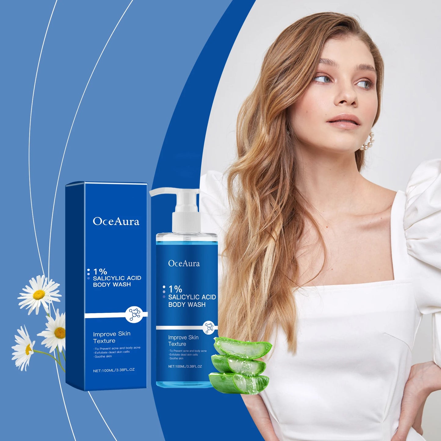 OceAura Salicylic Acid Body Wash – Exfoliate & Clear Skin