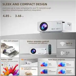 Xnano X1 Native 1080P Projector 4K Android 9.0 BT5.0 350ANSI Dual WiFi Home Cinema Auto Keystone Correction Mini Proyector Peaceful Pleasures Health and Wellness