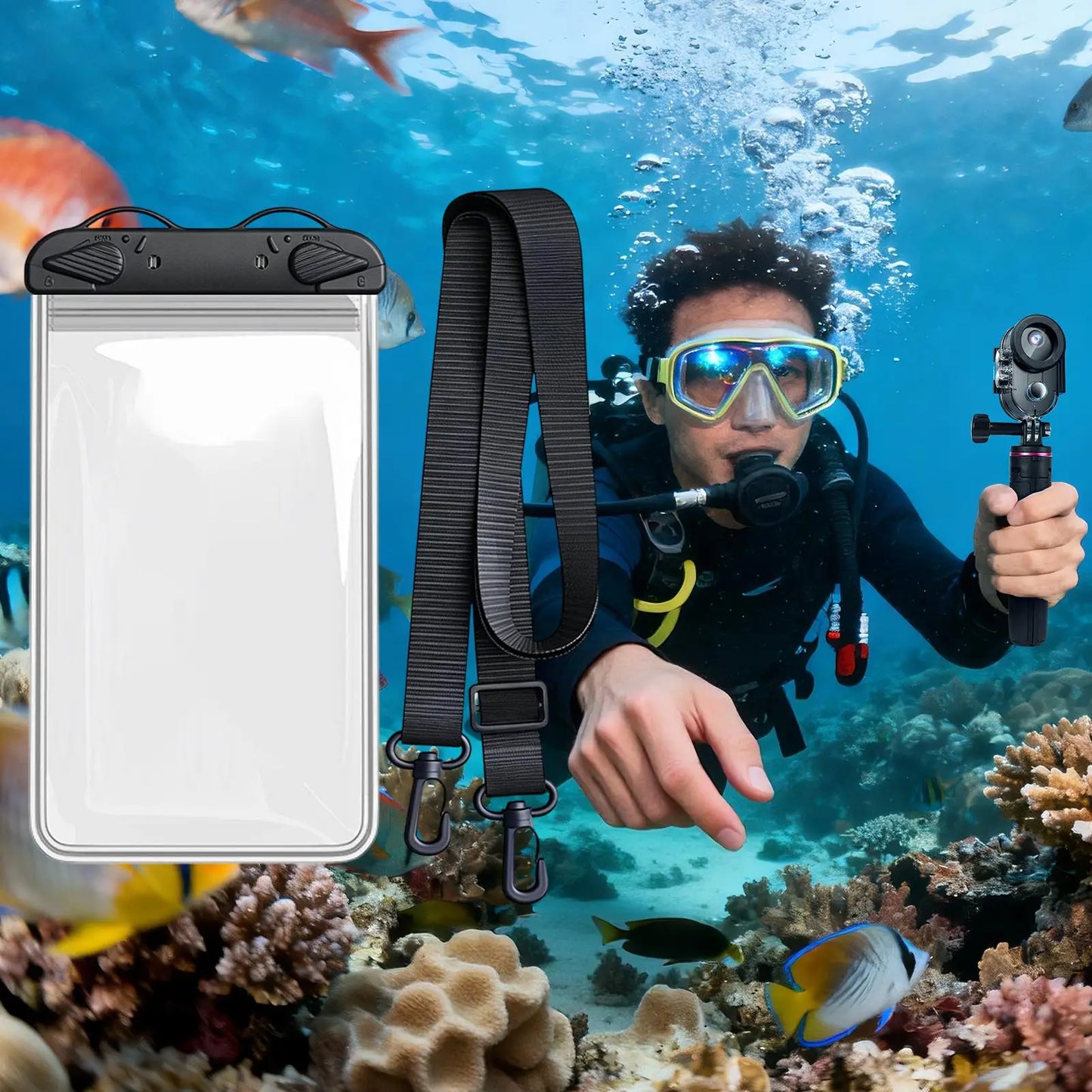 Waterproof Bag for Phone Cellphone Dry Holder with Lanyard Underwater Phone Bag for Beach Pool Cruise Vacation Travel Road Trip Peaceful Pleasures Health and Wellness
