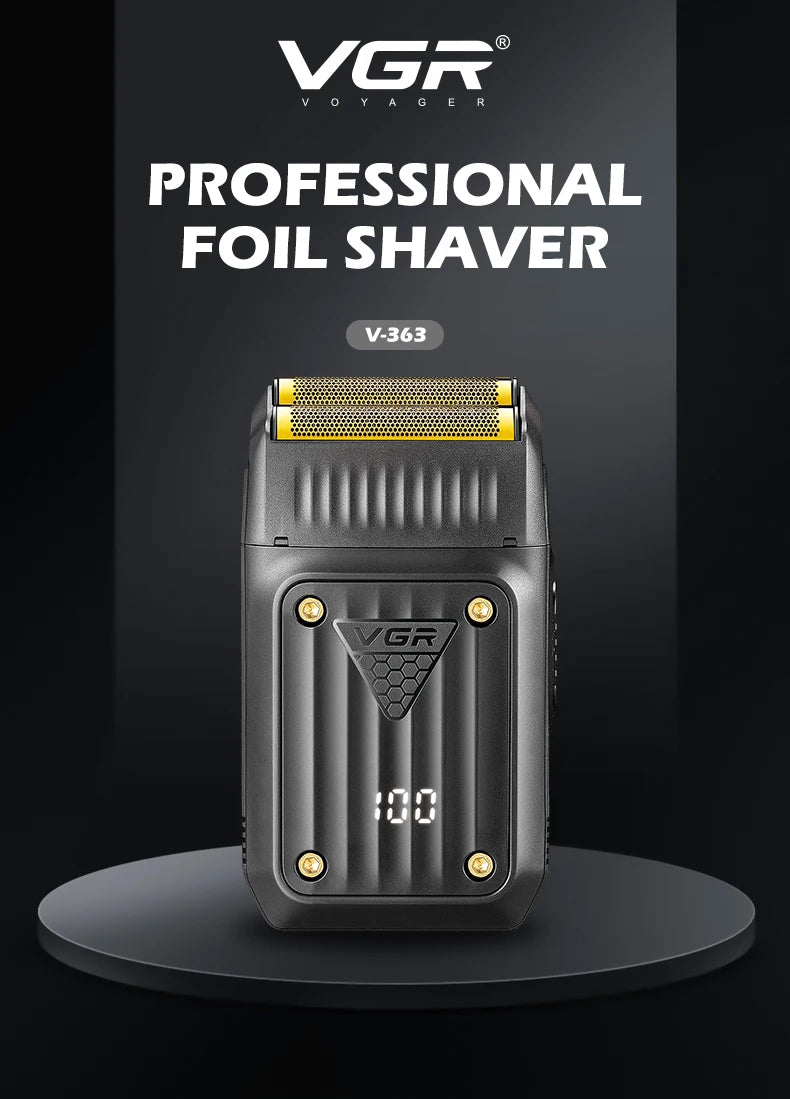 VGR 363 Razor Electric Shaver Professional Hair Trimmer Rechargeable Shaving Barber Beard Trimmer Foil Hair Shaver for Men Peaceful Pleasures Health and Wellness