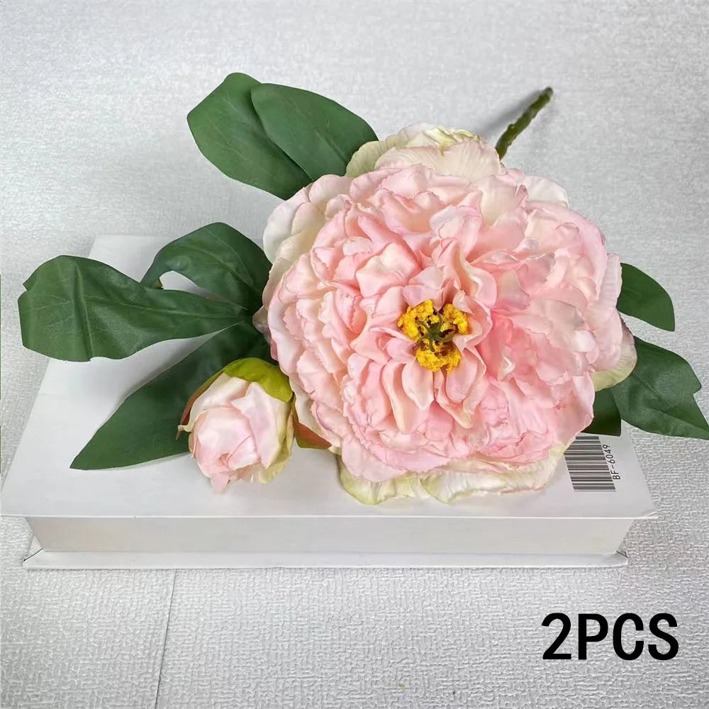 2pcs Silk Peony Artificial Flowers – Wedding & Home Décor Bouquet