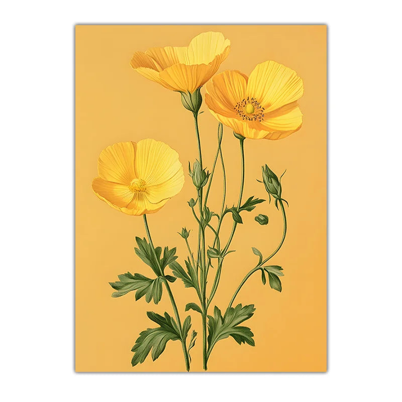 Vintage Floral Wall Art, Western Botanical Canvas Painting, Boho plant Poster Print for Bedroom Living Room Wall Decor Peaceful Pleasures Health and Wellness 05 50x70cm NoFrame China Mainland