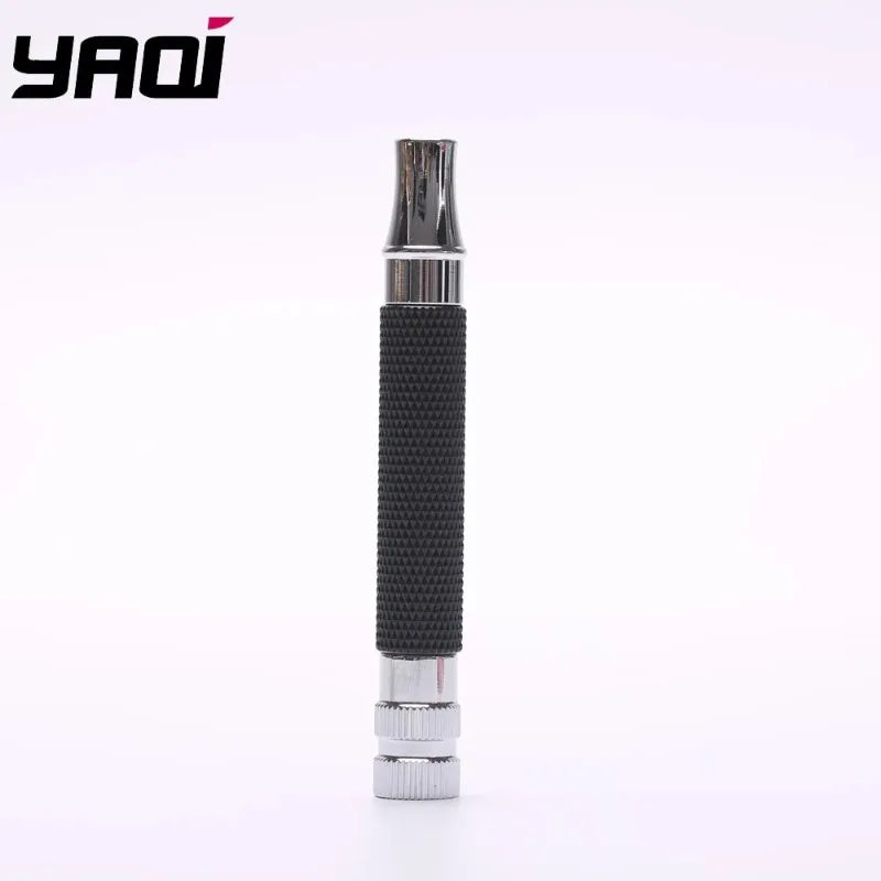 2026 Yaqi Men's Black Chrome Brass Safety Razor Handle 91mm Length Classic Wet Shaving Accessory Peaceful Pleasures Health and Wellness RAB1918
