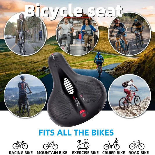 2026 Comfortable men's hollow bicycle saddle mtb road bicycle vibration absorption big butt seat lightweight safety area large. Peaceful Pleasures Health and Wellness