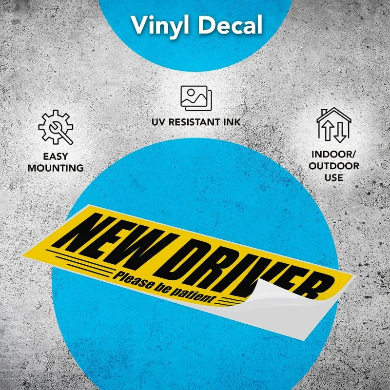 3-Pack Student Driver Reflective Car Stickers | New Driver Decal