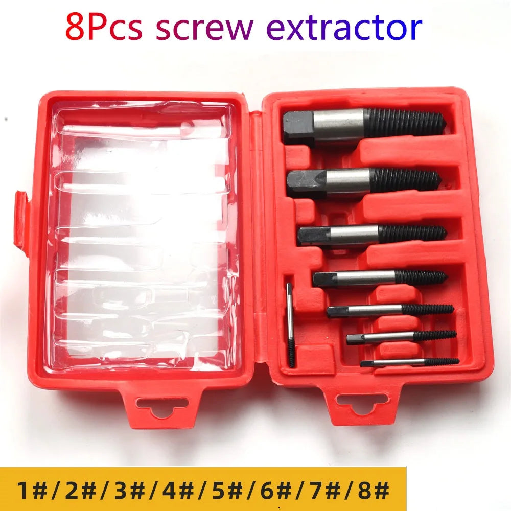 Broken Screw & Bolt Extractor Drill Bits Set – 5/6/8 Pcs Peaceful Pleasures Health and Wellness Extractor 8Pcs Box Square
