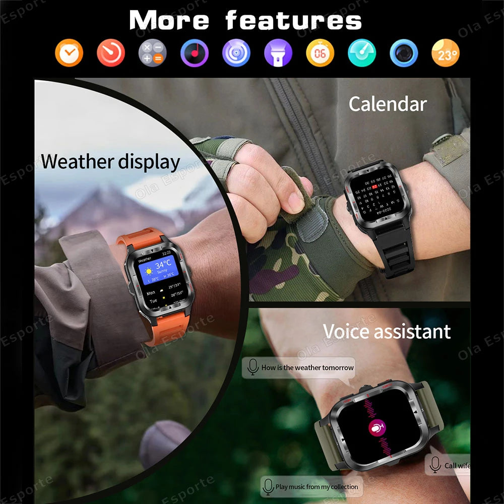 2026 New GPS Smart Watch For Android IOS Military LED Flashlight Smartwatch Men 10ATM Waterproof 100+Sport Modes BT Call Watches Peaceful Pleasures Health and Wellness